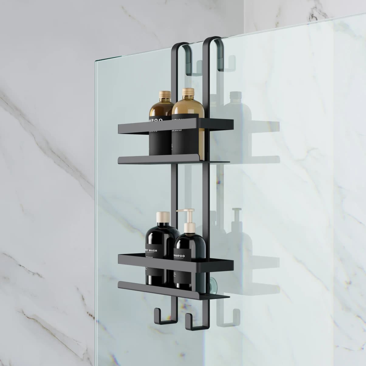 Contenitore da Appendere Myline Shower Metaf Nero Opaco - 2