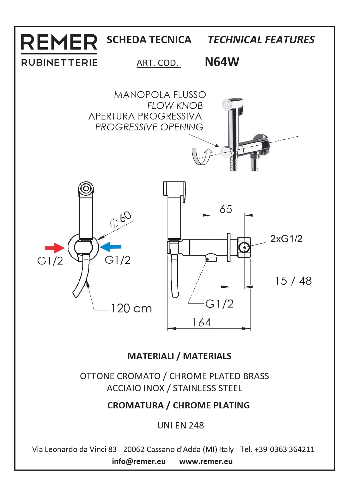 Set Rubinetto Miscelatore con Doccetta Doccia Shut Off Tondo Visual INOX - 2