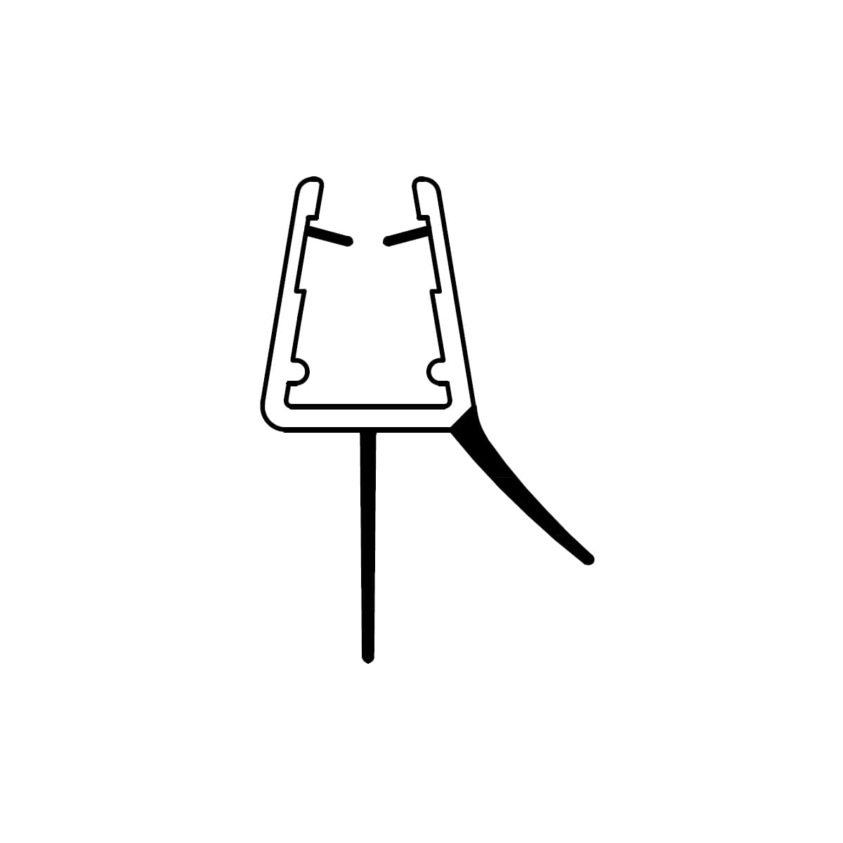 Profilo Gocciolatoio in PVC per Cristalli Box Doccia 402 2 m Esclu - 2