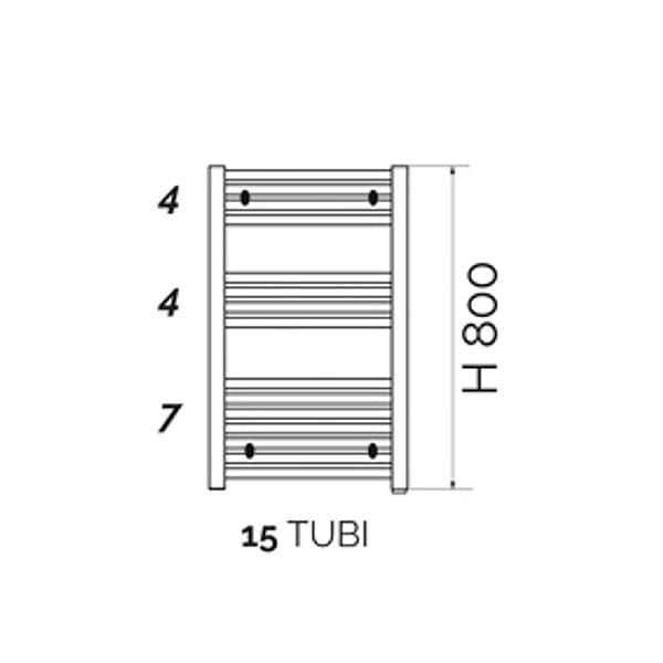 Termoarredo Linea Kalura Diritto H 800 Aton Nero Opaco Int 550 - 2