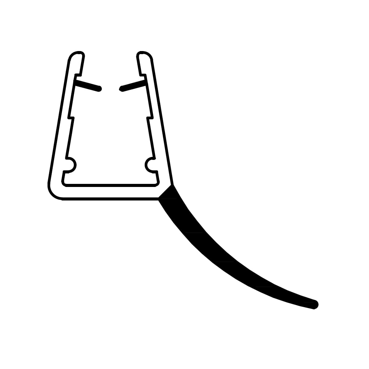 Profilo Gocciolatoio in PVC per Cristalli Box Doccia 407 2 m Esclu - 2