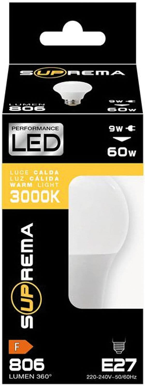 Lampada a LED Goccia E27 Luce Calda 11 W 1055 Lumen 6 Pezzi Suprema - 2