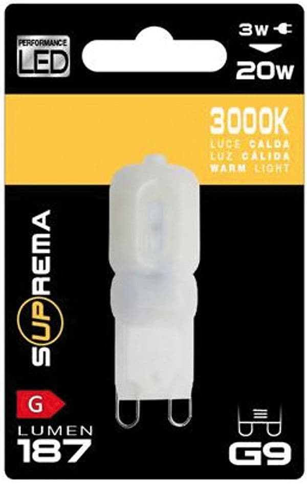 Lampada LED G9 Luce Calda 3 W 187 Lumen 6 Pezzi Suprema - 2