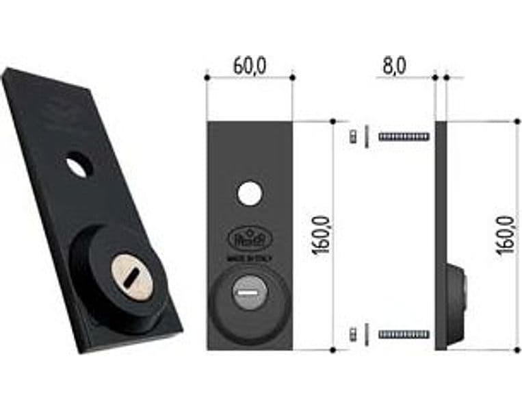 Placca Esterna di Sicurezza 0478 per B561 W561 Sporg. 12 mm