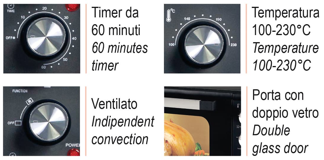 Forno Elettrico 2000 W L 45 Dcg - 3