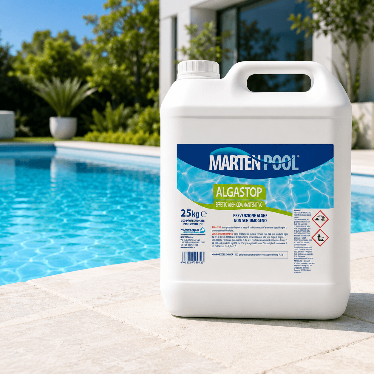 Alghicida Algastop Marten Prevenzione Formazione Alghe Piscina 25 kg - 2