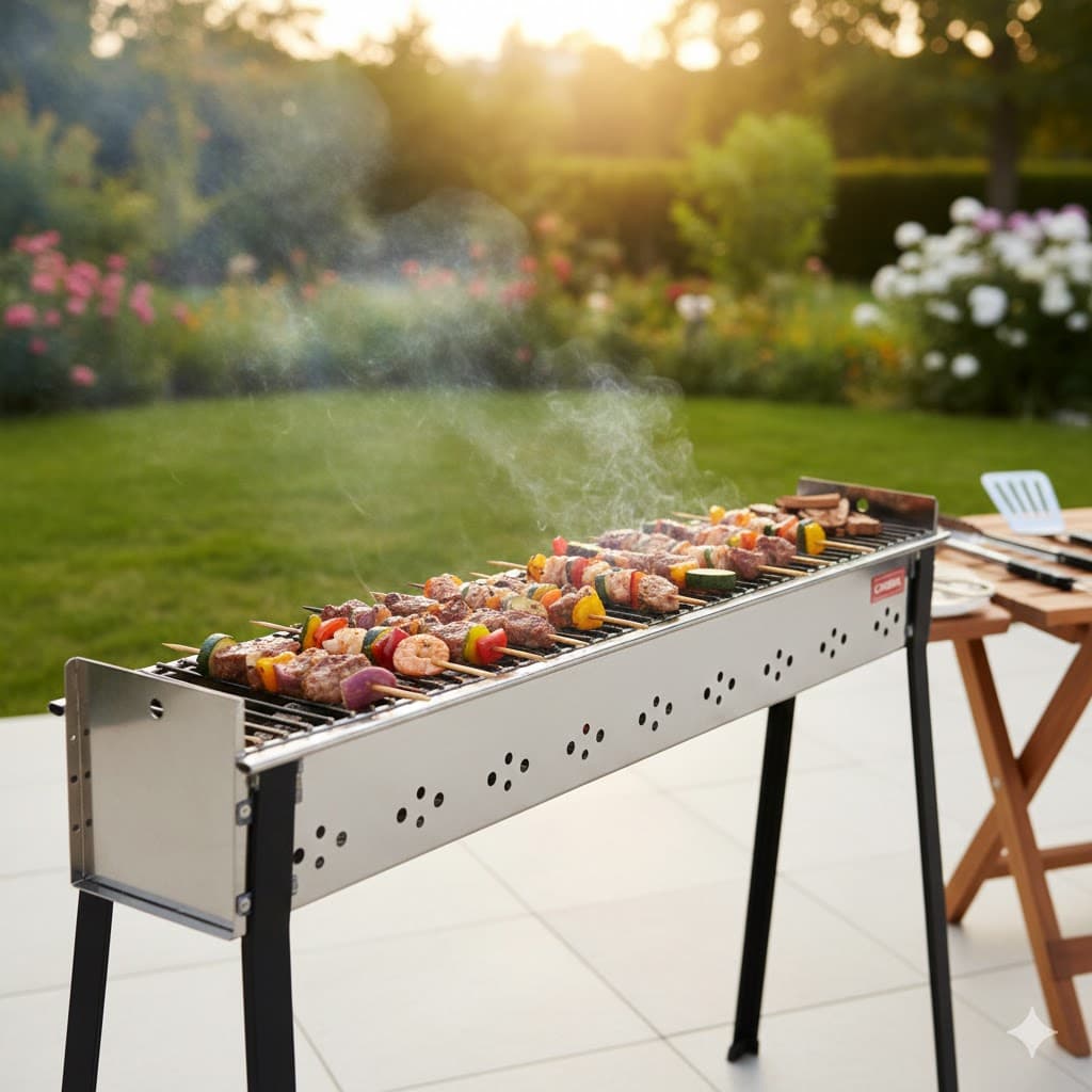 Barbecue Carbonella Cuocispiedini Inox Ferraboli H 115 x 14 cm 78 cm - 3