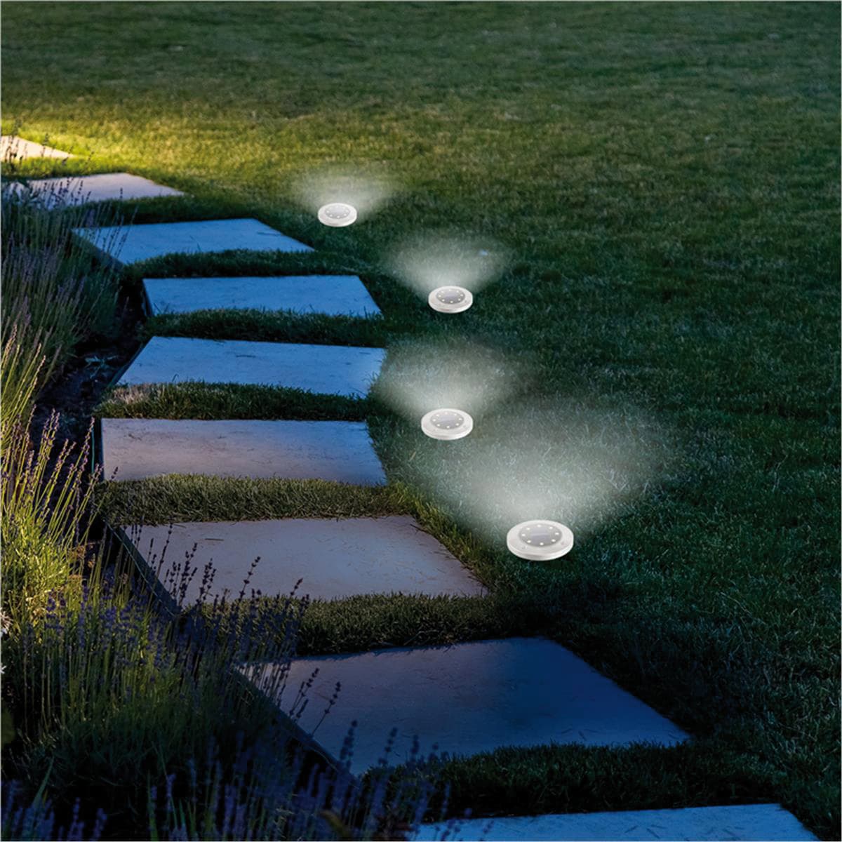 Luce Solare Segnapasso con Sensore Crepuscolare 4 Pezzi 8 LED x 0 2 Watt 10 - 2