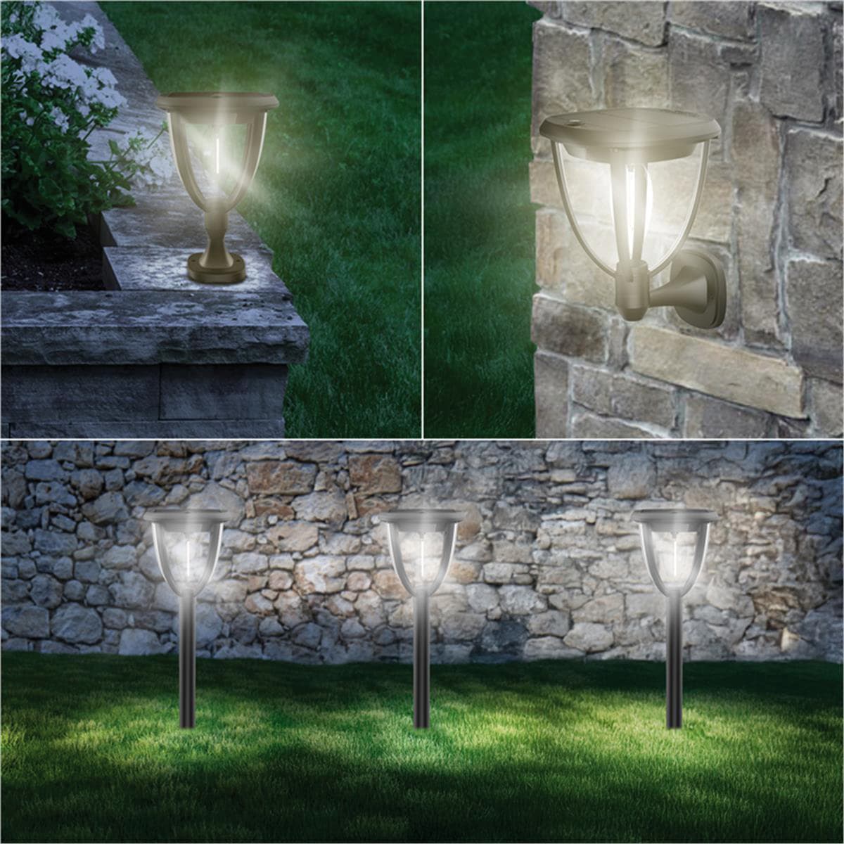 Suprema LANTERNA SOLARE ''3 IN 1'' CON SENSORE CREPUSCOLARE, 0,8 watt, 100 lumen, luce calda - 2