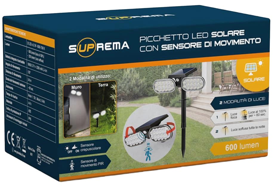 Picchetto Solare Snodabile 32 LED x 0 2 Watt 200 600 Lumen Luce Fredda - 3