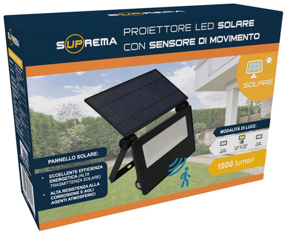 Proiettore Solare in ABS e Alluminio 28 LED 15 Watt 1500 Lumen Luce - 3