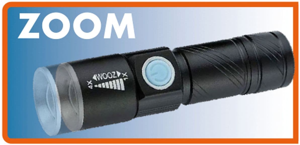 Torcia Ricaricabile 3 W 200 Lumen 3 Modalitàdi Luce Luxen - 3
