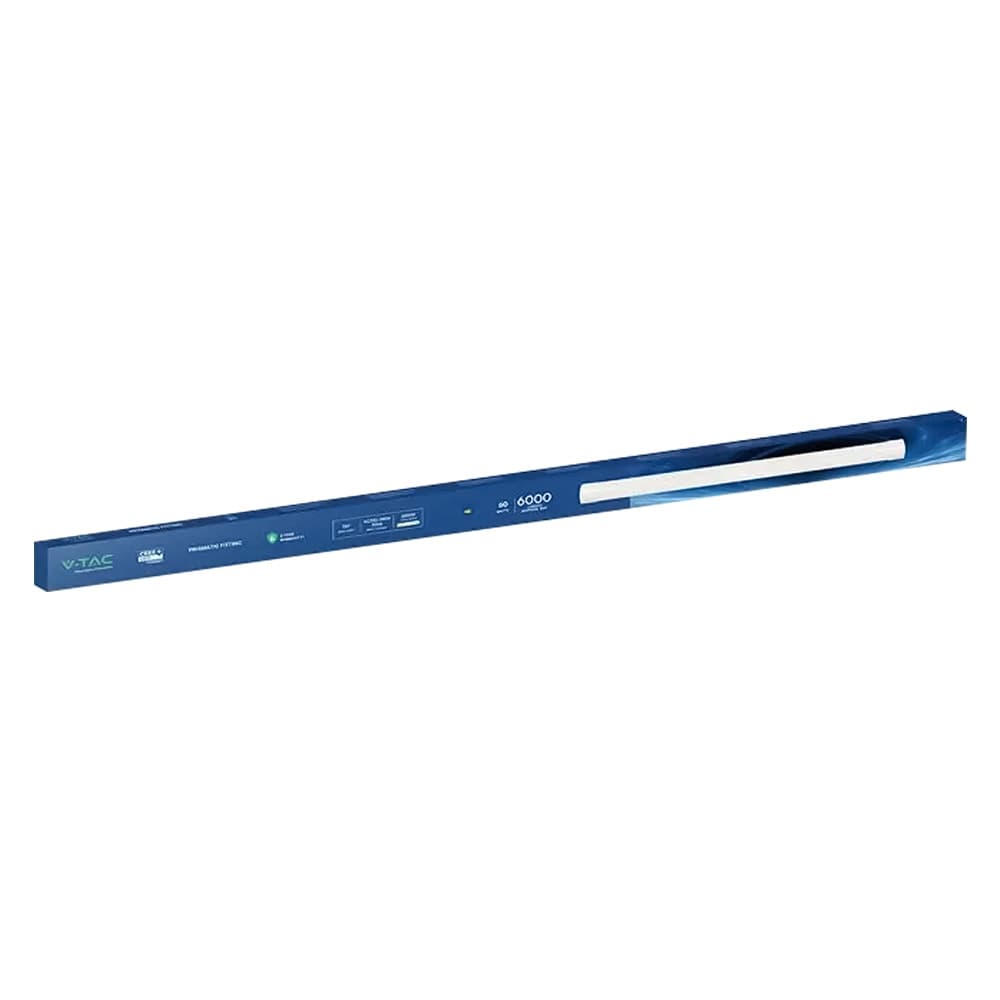 PLAFONIERA TUBO LED PRISMATICA 50W - 4000K mm 1466 x 76 x 24  - VTAC