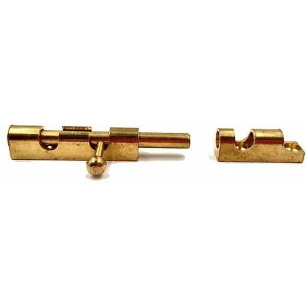 Catenaccio a Cannone Tondo in Ottone 80 mm Ottone Nichelato - 2