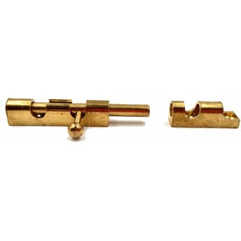 Catenaccio a Cannone Tondo in Ottone 100 mm Ottone Nichelato - 2