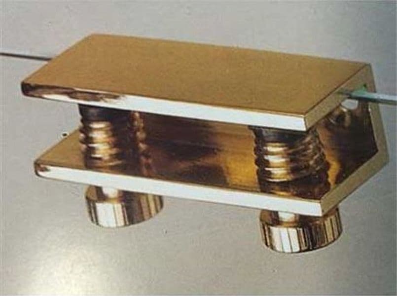 Mensolina Reggivetro a Morsetto 15 x 25 mm Ottone Lucido 20 Pezzi - 3