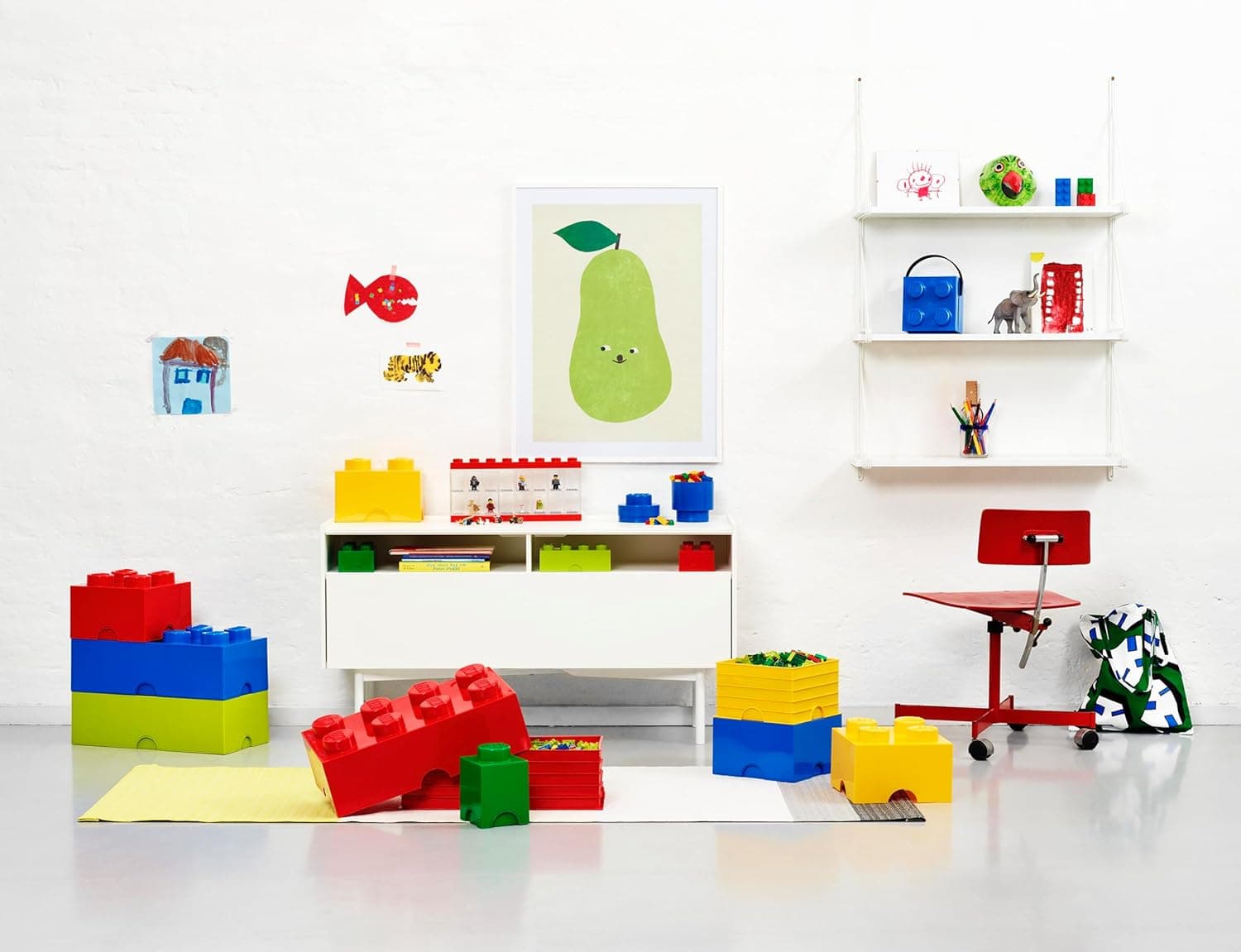 Contenitore a Cassetto Desk Drawer Lego Mod. 8 15,8 x 31,9 x Colore Rosso - 3