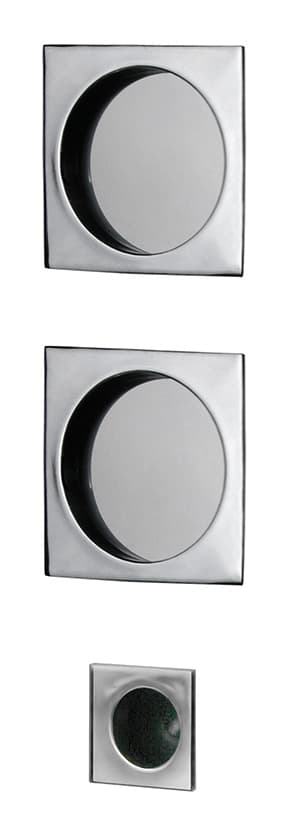 Kit Maniglie Quadro Cieco per Porte Scorrevoli Colore Cromo Satinato