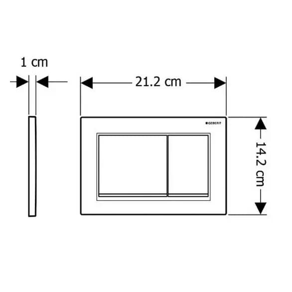 Placca di Comando 2 Tasti Omega 20 Geberit Cromo Satin Bordoinf Cromo Lu - 2