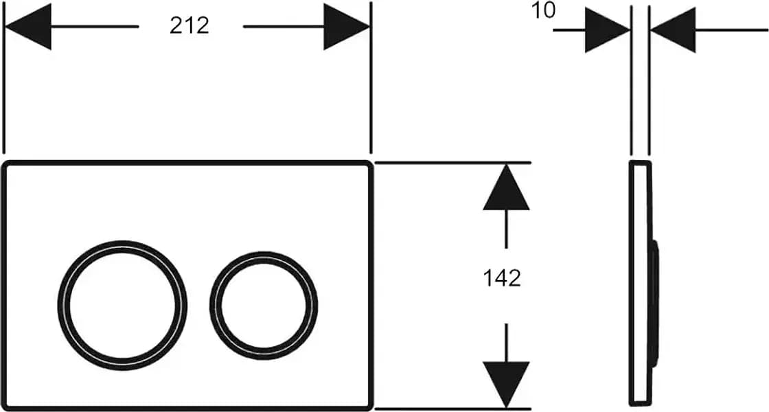 Placca di Comando 2 Tasti Omega 20 Geberit Nero Opa Anelli Nero Luc - 2