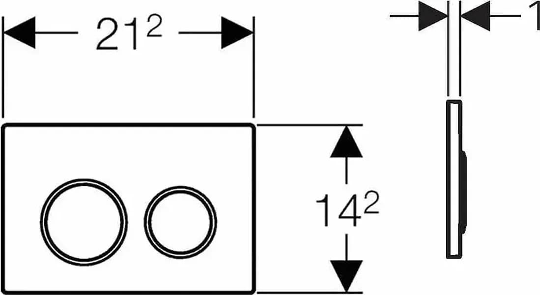 Placca di Comando 2 Tasti Omega 20 Geberit Bianco Op Anelli Cromo Luc - 2