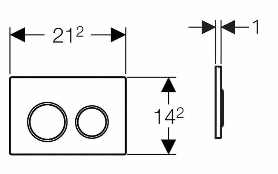 Placca di Comando 2 Tasti Omega 20 Geberit Bianco Op Anelli Cromo Luc - 2
