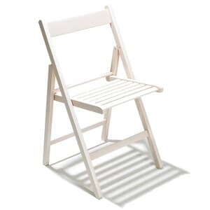 Sedia Pieghevole in Legno Liberty Bianca 4 Pezzi - 2