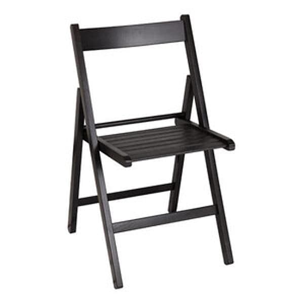 Sedia Pieghevole in Legno Liberty Nero 4 Pezzi - 2
