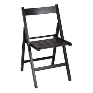Sedia Pieghevole in Legno Liberty Nero 4 Pezzi - 2