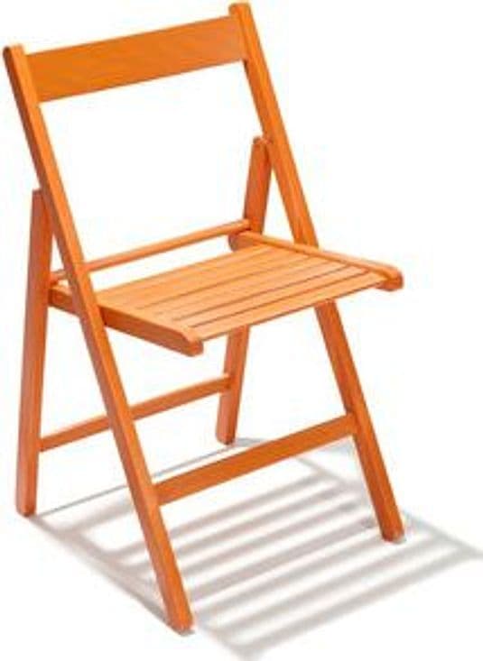 Sedia Pieghevole in Legno Liberty Arancio 4 Pezzi - 2