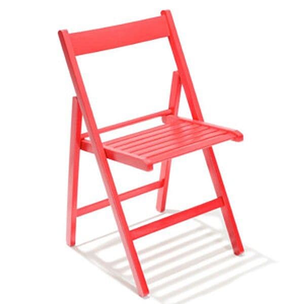 Sedia Pieghevole in Legno Liberty Rosso 4 Pezzi - 2