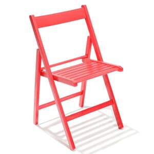Sedia Pieghevole in Legno Liberty Rosso 4 Pezzi - 2