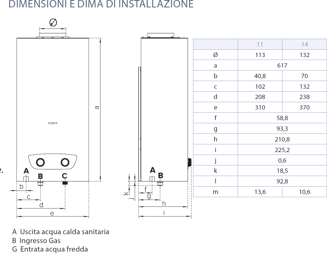 Scaldabagno a Gas Scaldino Brd Lnx Camera Aperta 11 l Metano 3632416 - 3