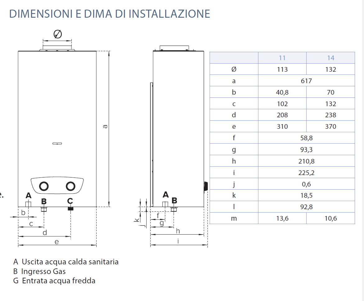 Scaldabagno a Gas Scaldino Brd Lnx Camera Aperta 11 l Metano 3632416 - 3