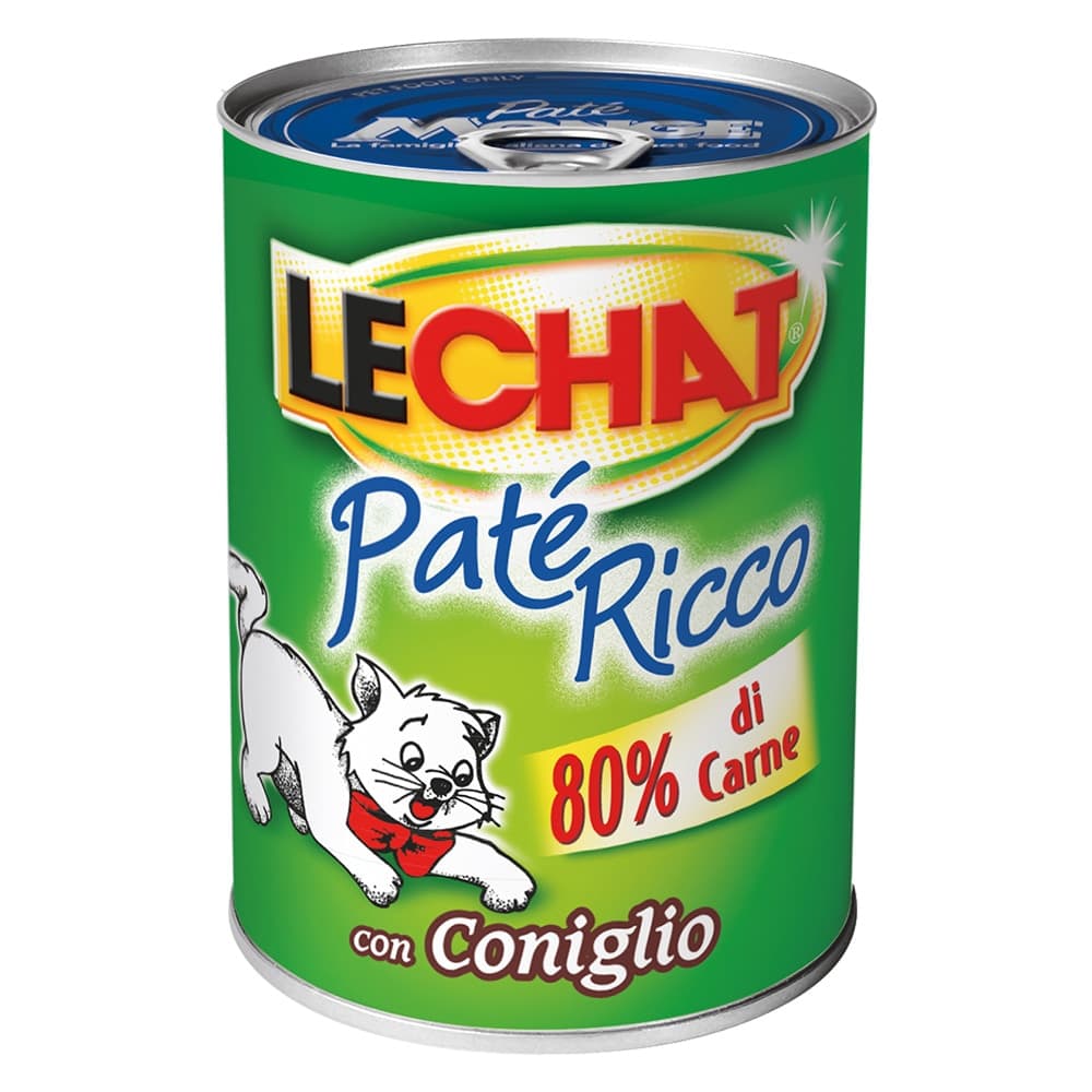 PATE' PER GATTI 'LECHAT RICCO' coniglio - gr 400- 24 pezzi  - MONGE