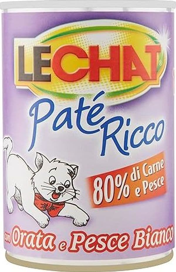 Pate Lechat Ricco' Orata e Pesce Monge per Gatti Bianco 24 Pezzi 400 gr