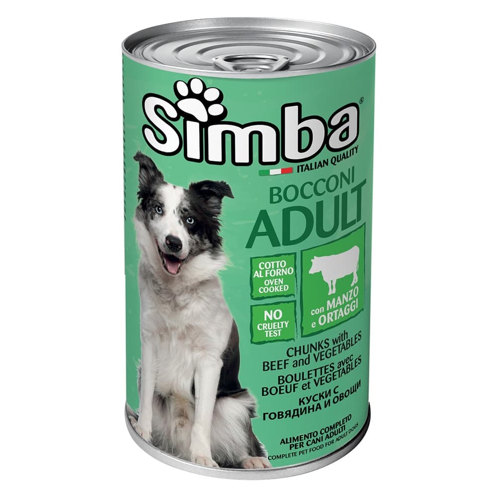 BOCCONI PER CANI 'SIMBA' manzo e ortaggi - gr 1230- 12 pezzi  - MONGE
