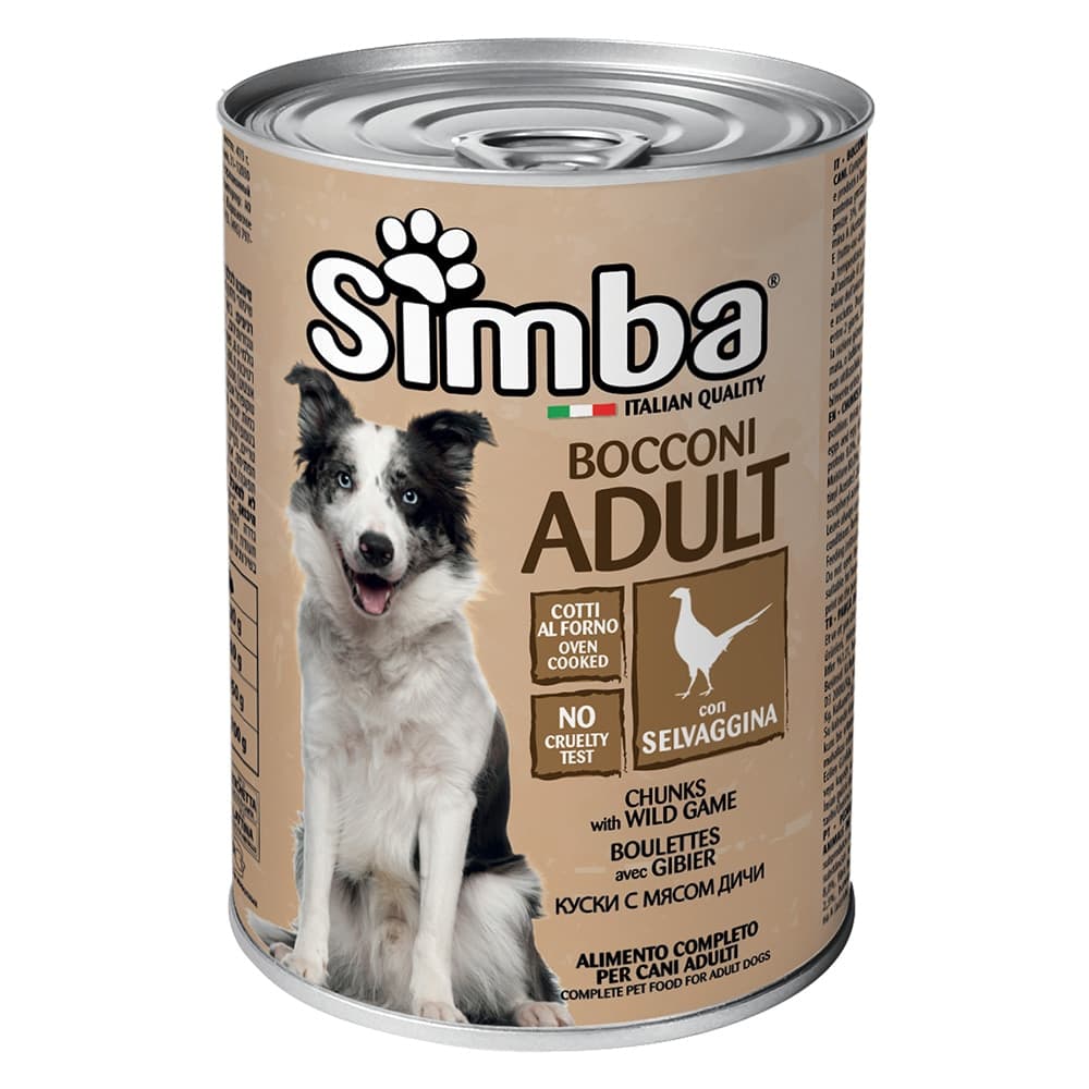 BOCCONI PER CANI 'SIMBA' selvaggina - gr 415- 24 pezzi  - MONGE