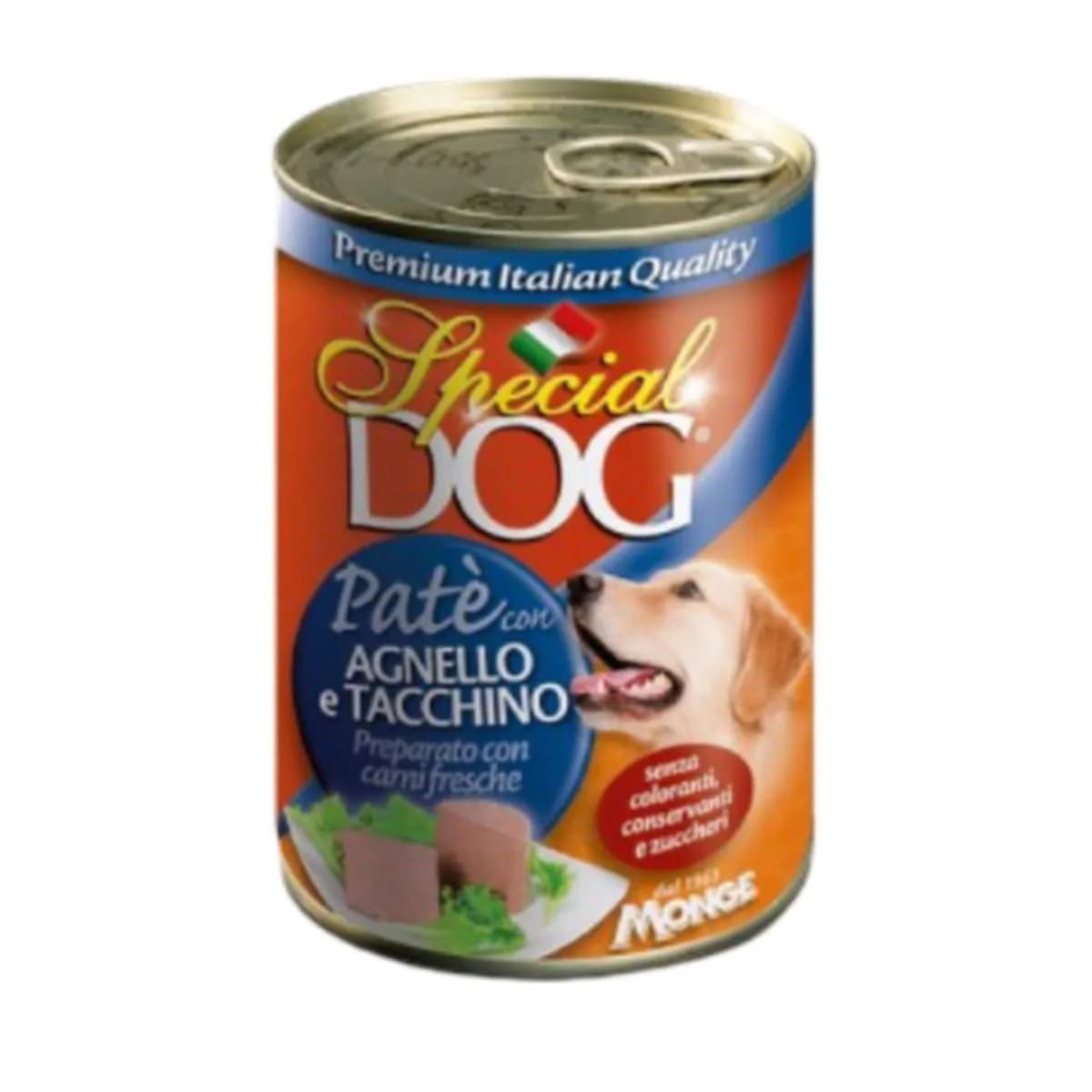 Pate Special Dog' Agnello e Tacchino Monge per Cani 24 Pezzi 400 gr