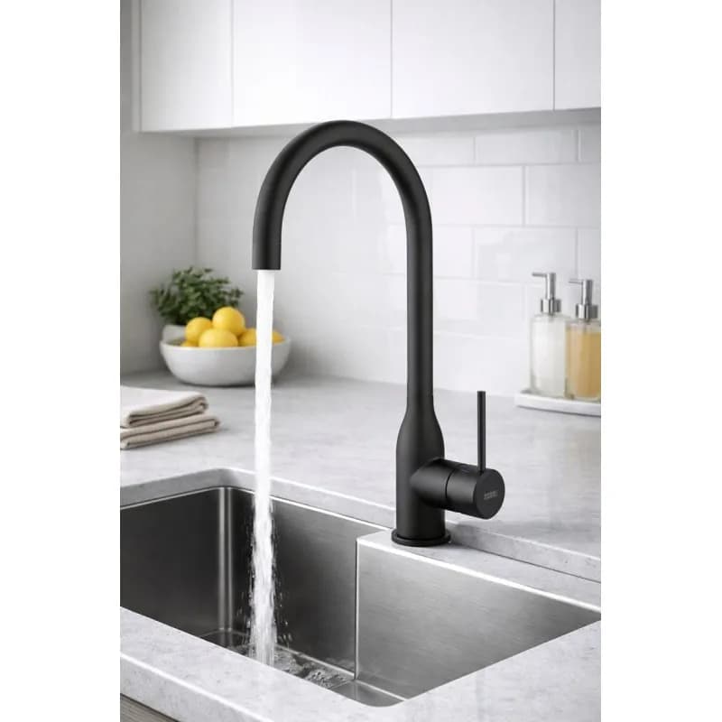 Rubinetto Miscelatore Lavello Canna Alta Pico Nero Opaco Mamoli - 3
