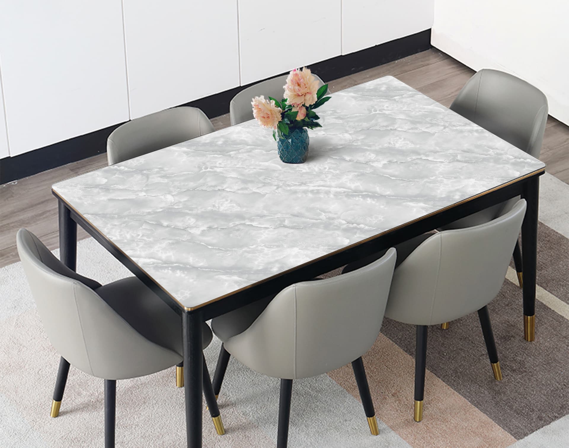 Tovagliato PVC Effetto Marmo Cm 100 H Spessore Mm 1 2 Colore Bianco Grigio - 2