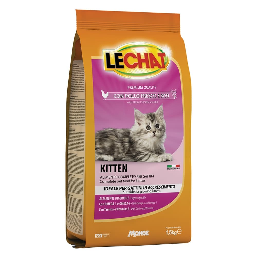 CROCCANTINI PER GATTI 'LE CHAT JUNIOR KITTEN' kg 1,5  - MONGE