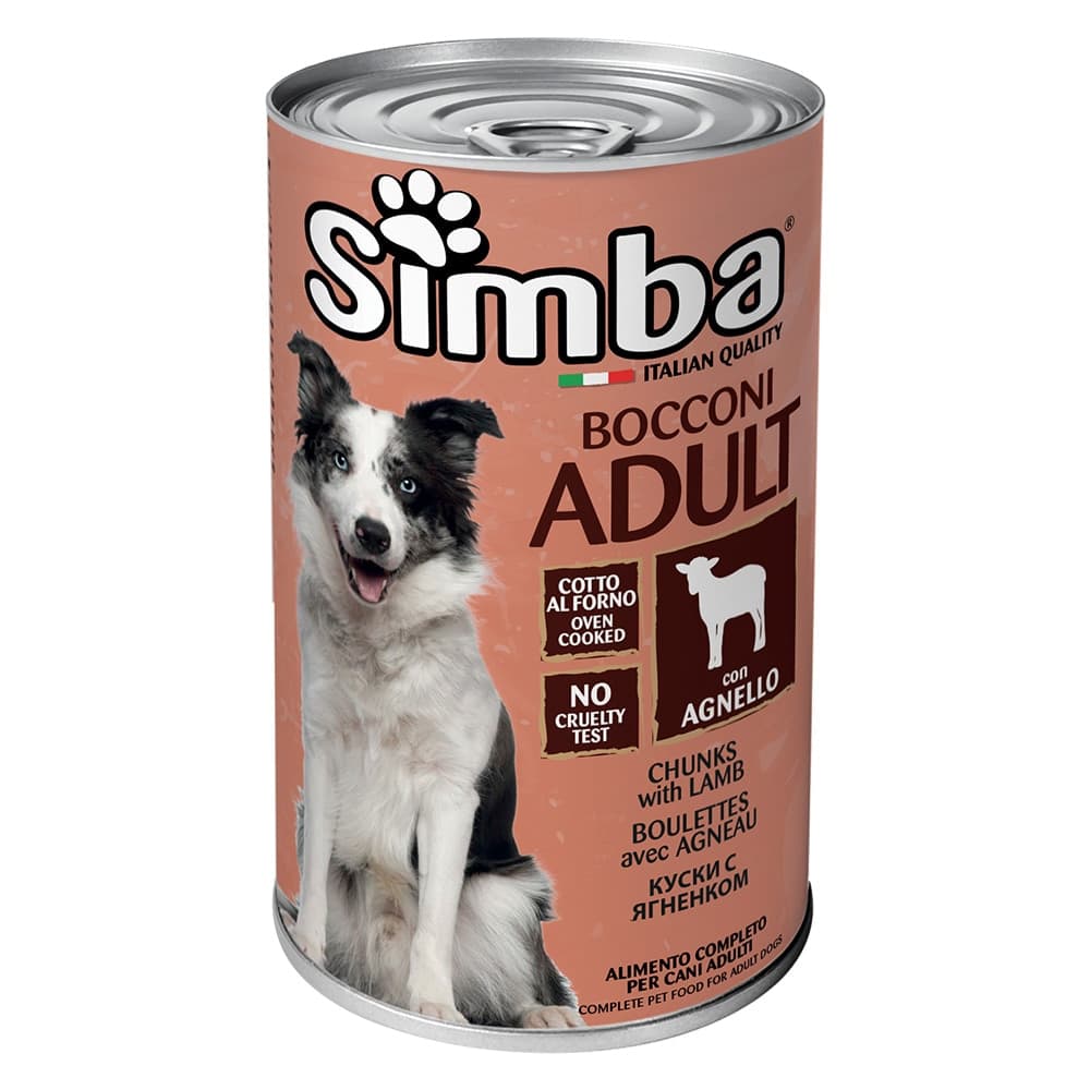 BOCCONI PER CANI 'SIMBA' agnello - gr 1230- 12 pezzi  - MONGE