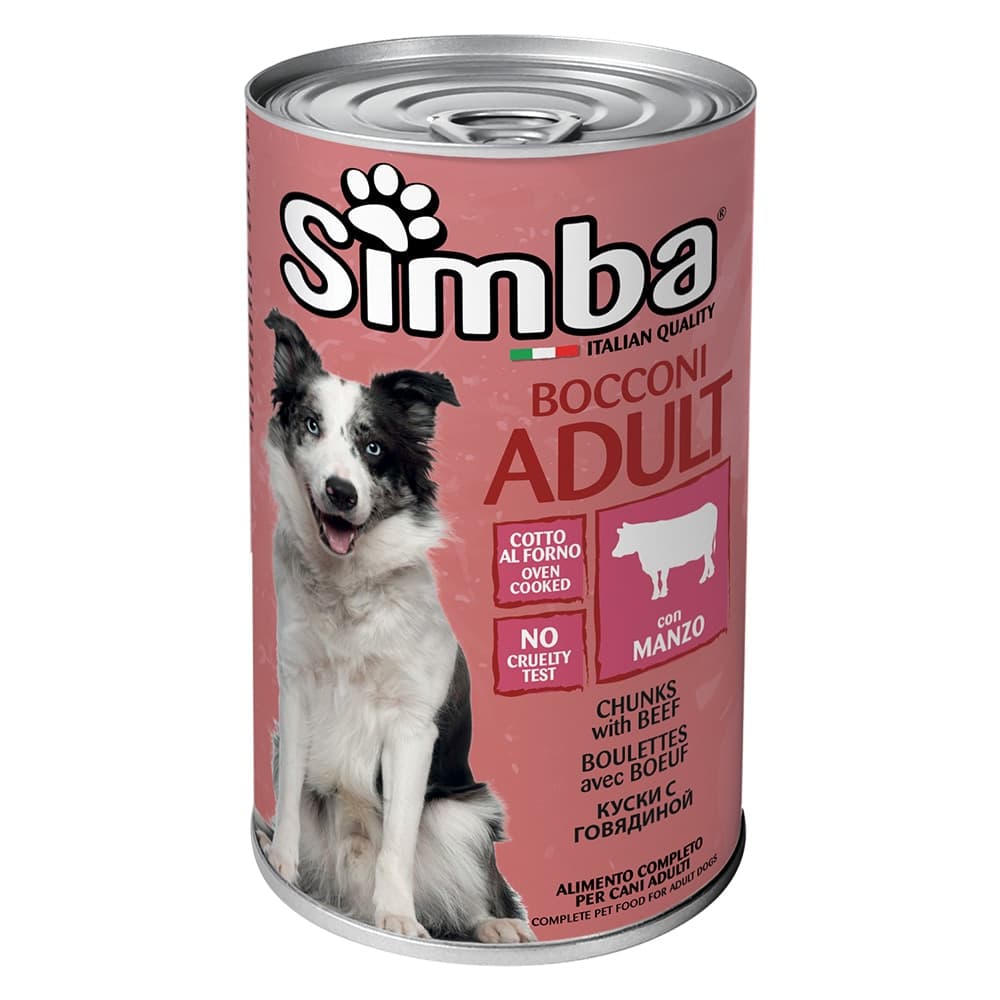 BOCCONI PER CANI 'SIMBA' manzo - gr 1230- 12 pezzi  - MONGE
