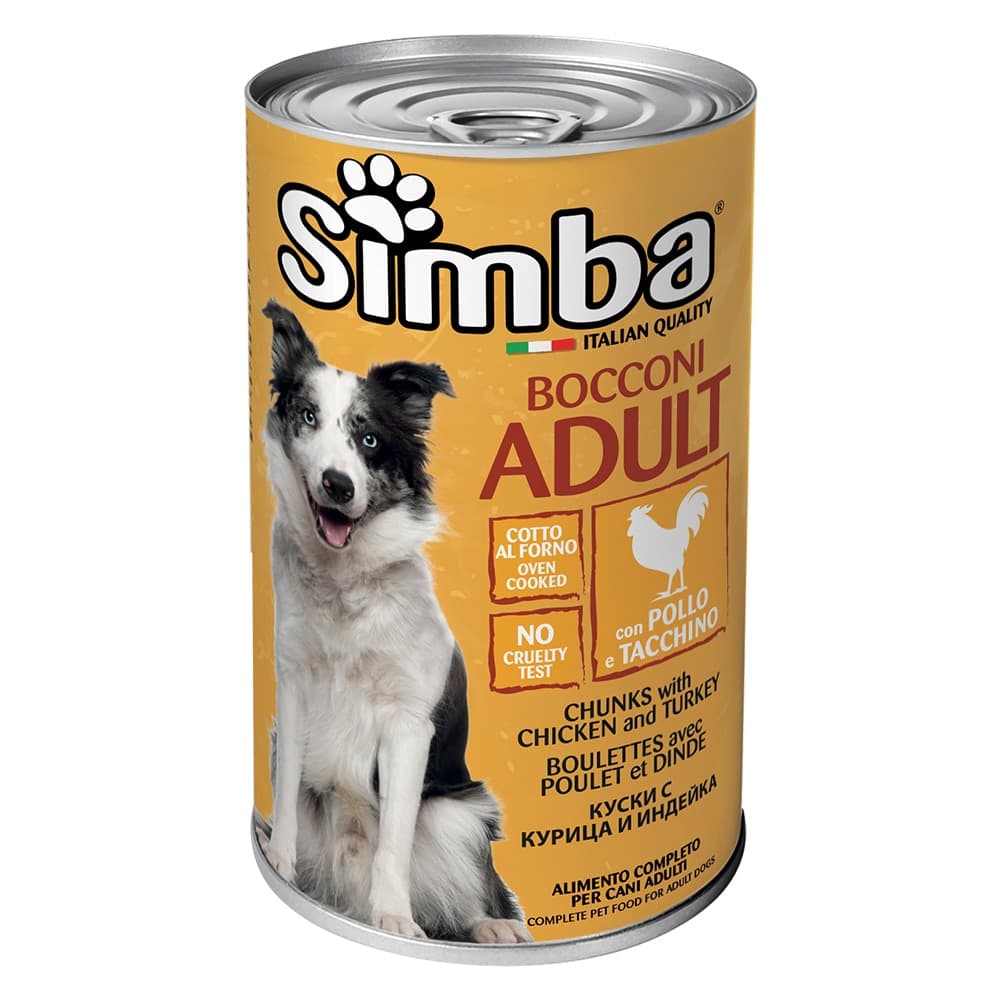 BOCCONI PER CANI 'SIMBA' pollo e tacchino - gr 1230- 12 pezzi  - MONGE