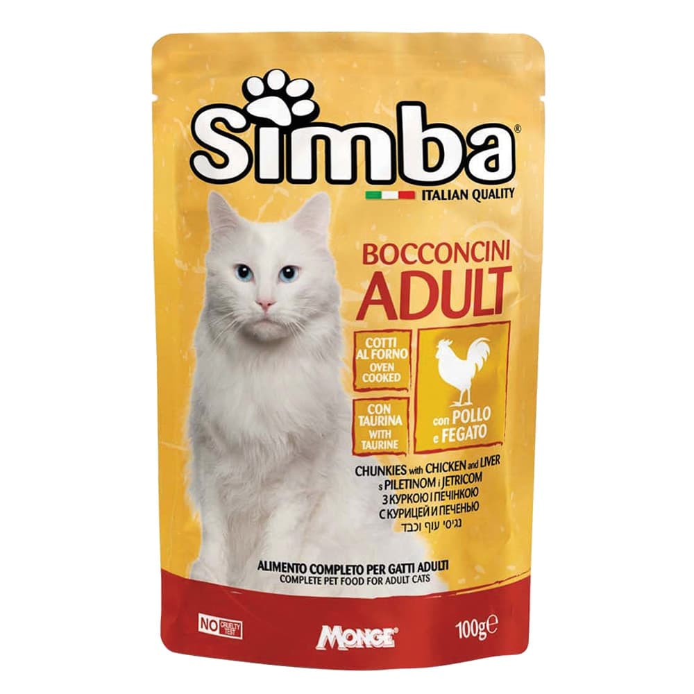 BOCCONCINI PER GATTI 'ADULT' pollo e fegato - gr 100- 24 pezzi  - MONGE