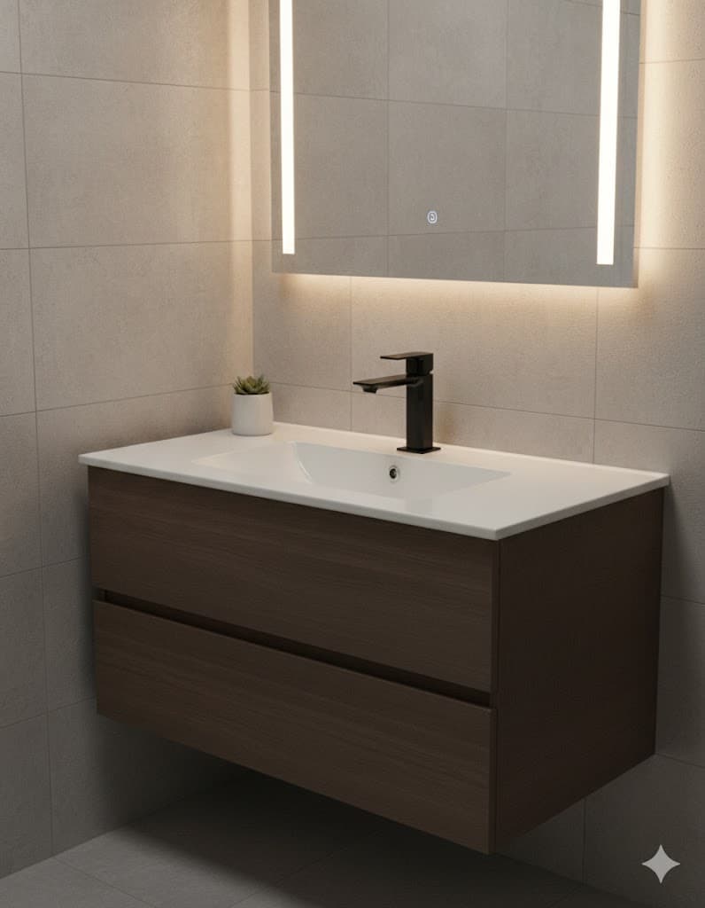 Rubinetto Miscelatore Monocomando Lavabo Icon Maria Nero Opaco - 3