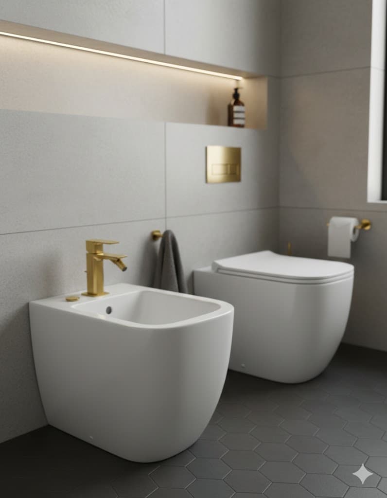Rubinetto Miscelatore Bidet Linea Icon Maria Oro Spazzolato - 3