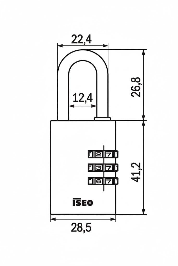 Lucchetto a Combinazione a 3 Combinatori 28,5 mm Viola (P0153027Y) 12 Pezzi - 2