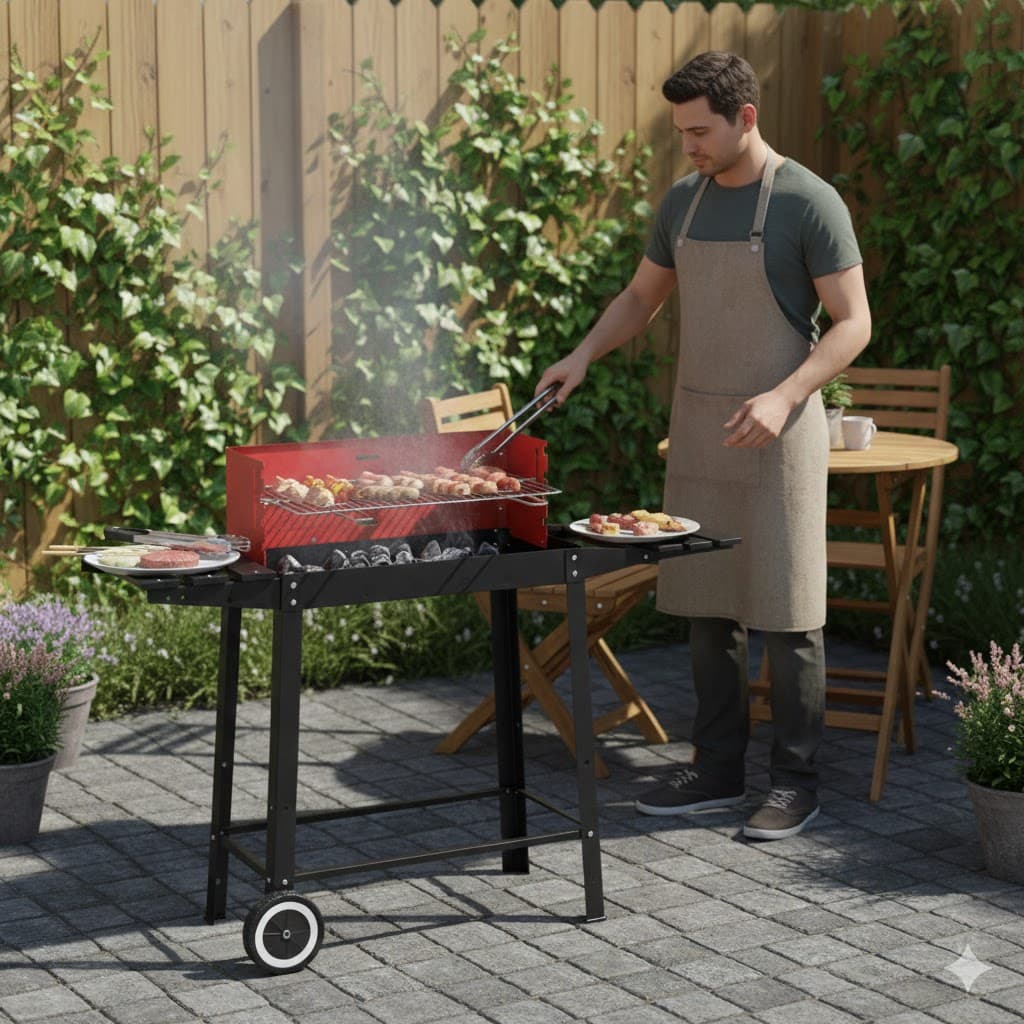 Barbecue a Carbone Afrodite Kasart Acciaio Verniciato 85,5 x 44 x 82 cm - 2